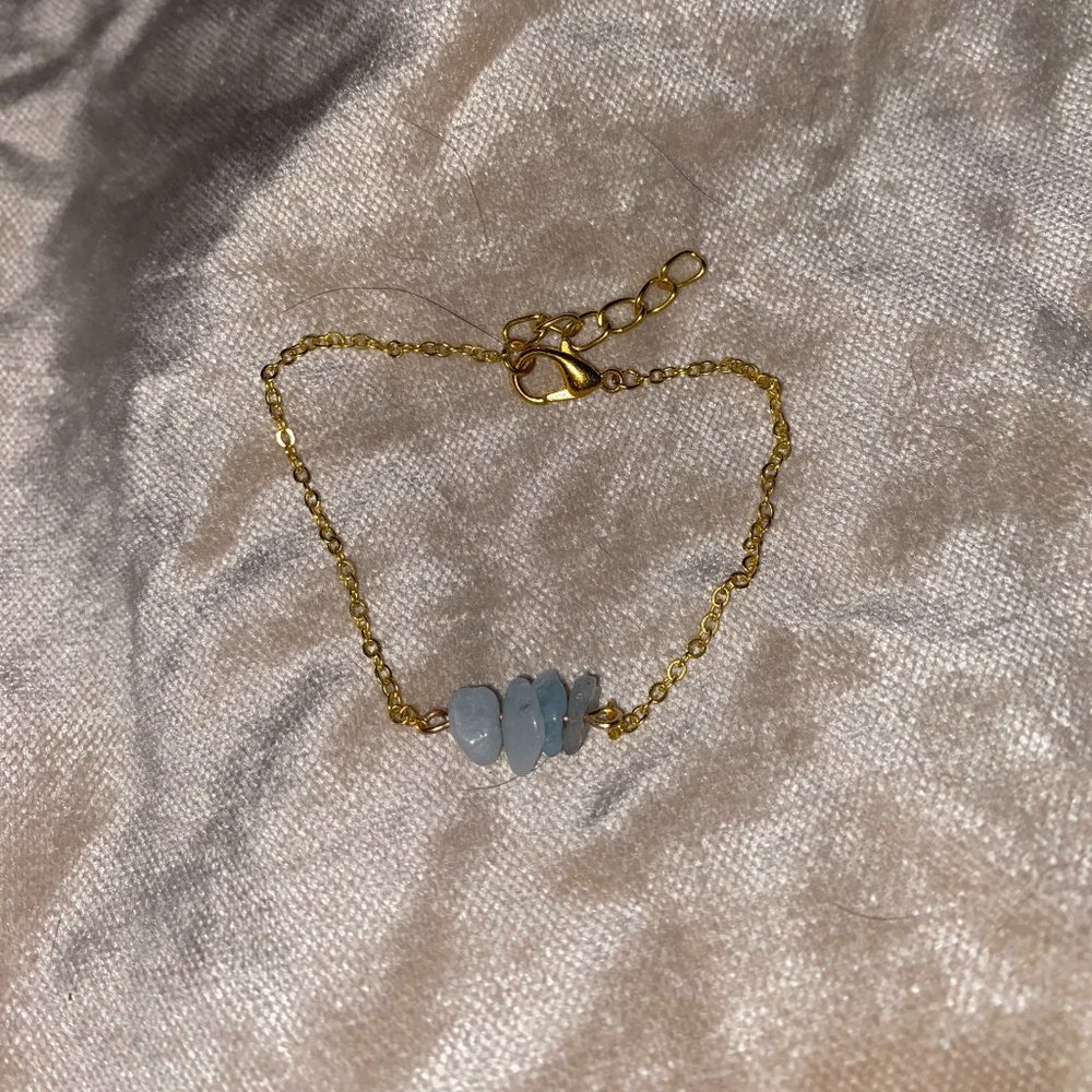 Aquamarine Crystal Gemstone Bracelet